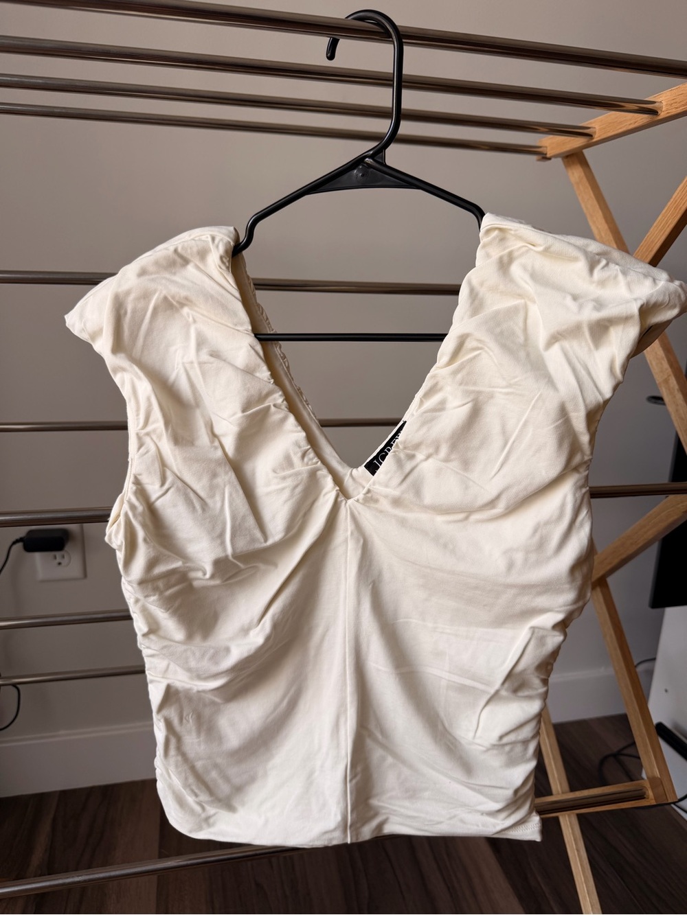 J. Crew Cream Sleeveless V-Neck Top